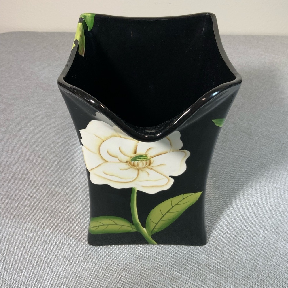 Pacific Rim Hand Painted Floral Pitcher/Vase - Picture 3 of 11